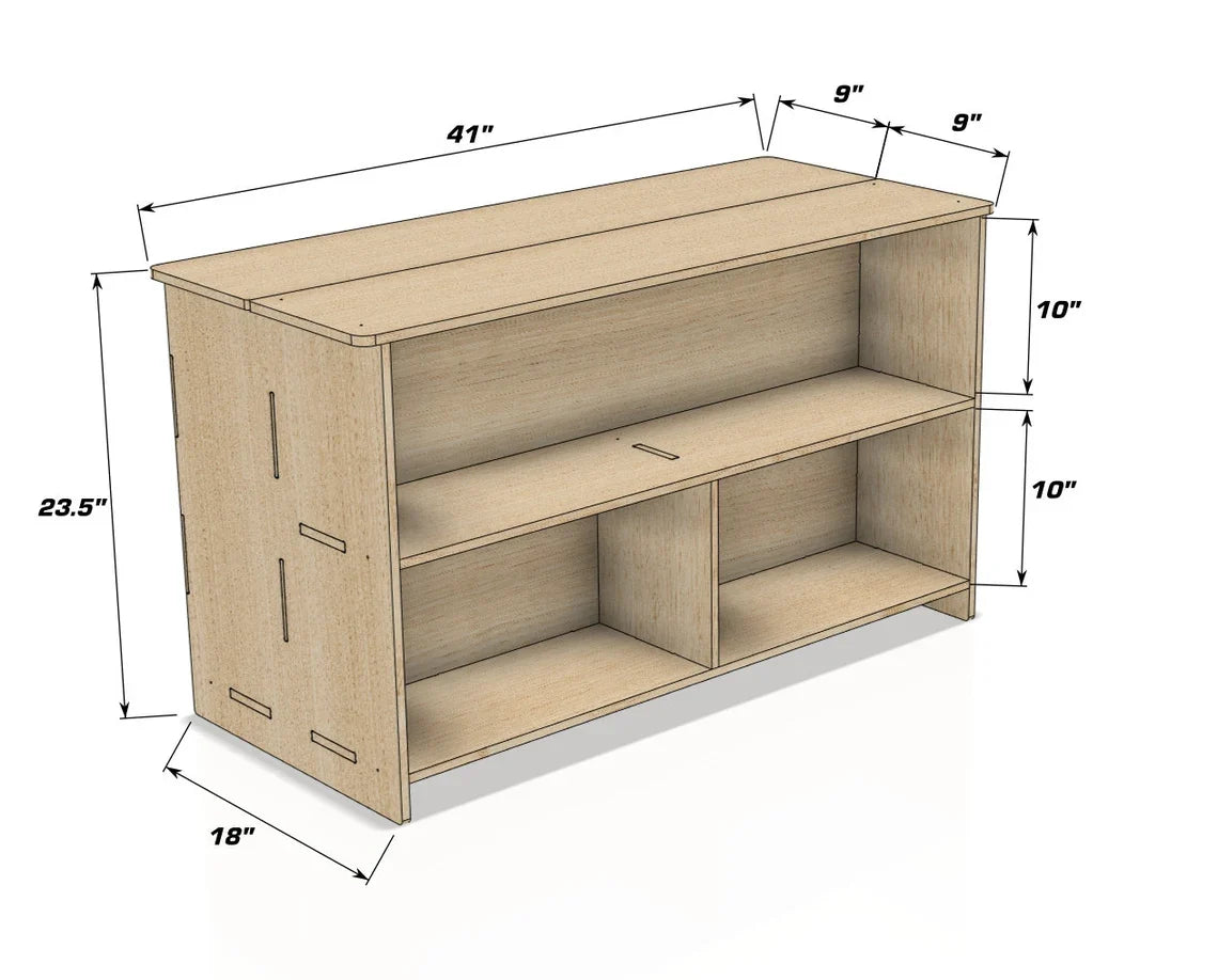 Stella- Toy Shelf + Hidden Storage 41"