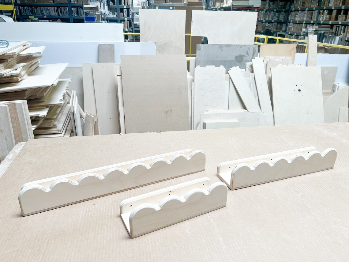 Pearl- Scalloped Wall Shelves- Set Of 3