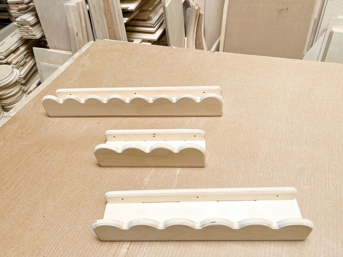 Pearl- Scalloped Wall Shelves- Set Of 3