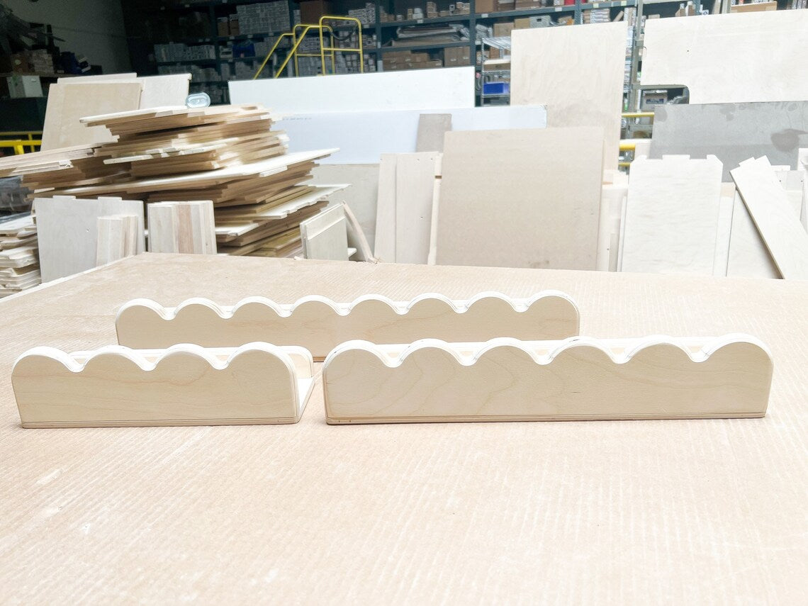 Pearl- Scalloped Wall Shelves- Set Of 3