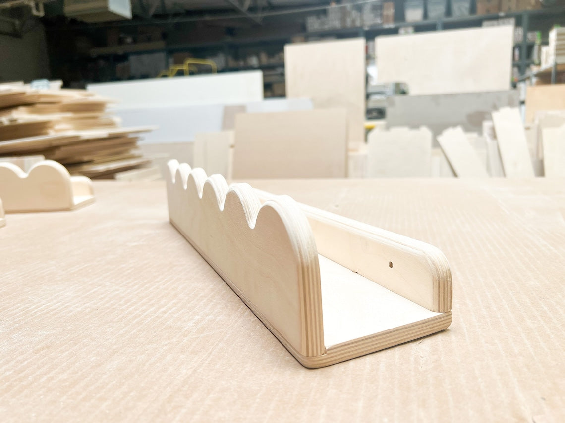 Pearl- Scalloped Wall Shelves- Set Of 3