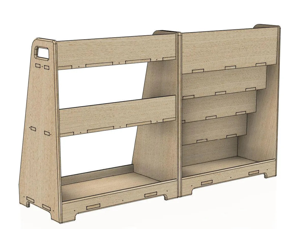 Lori- Bookshelf + Toy Shelf Set