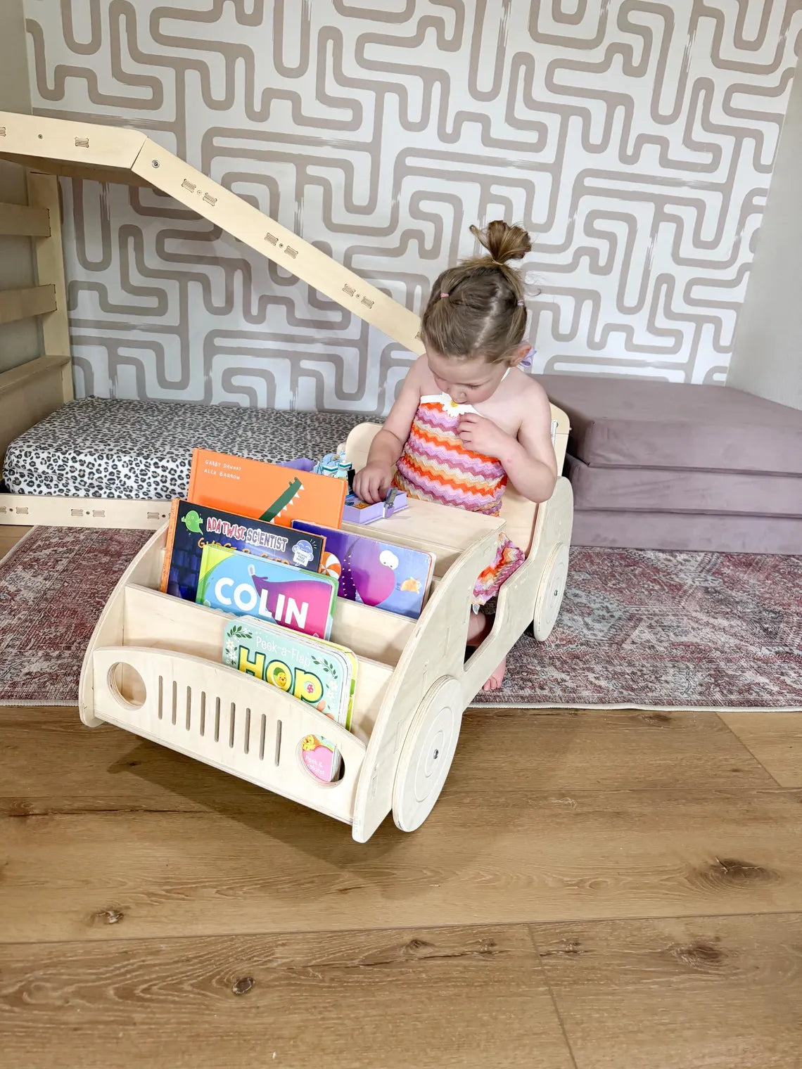 Felix- Car Inspired Double Sided Bookshelf