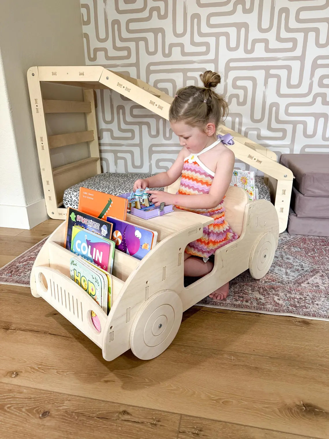 Felix- Car Inspired Double Sided Bookshelf