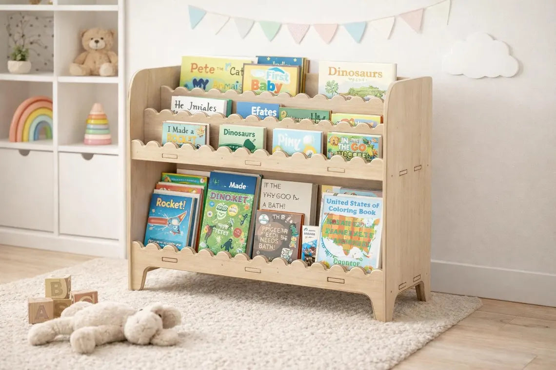 Darla V1- Scalloped Bookshelf