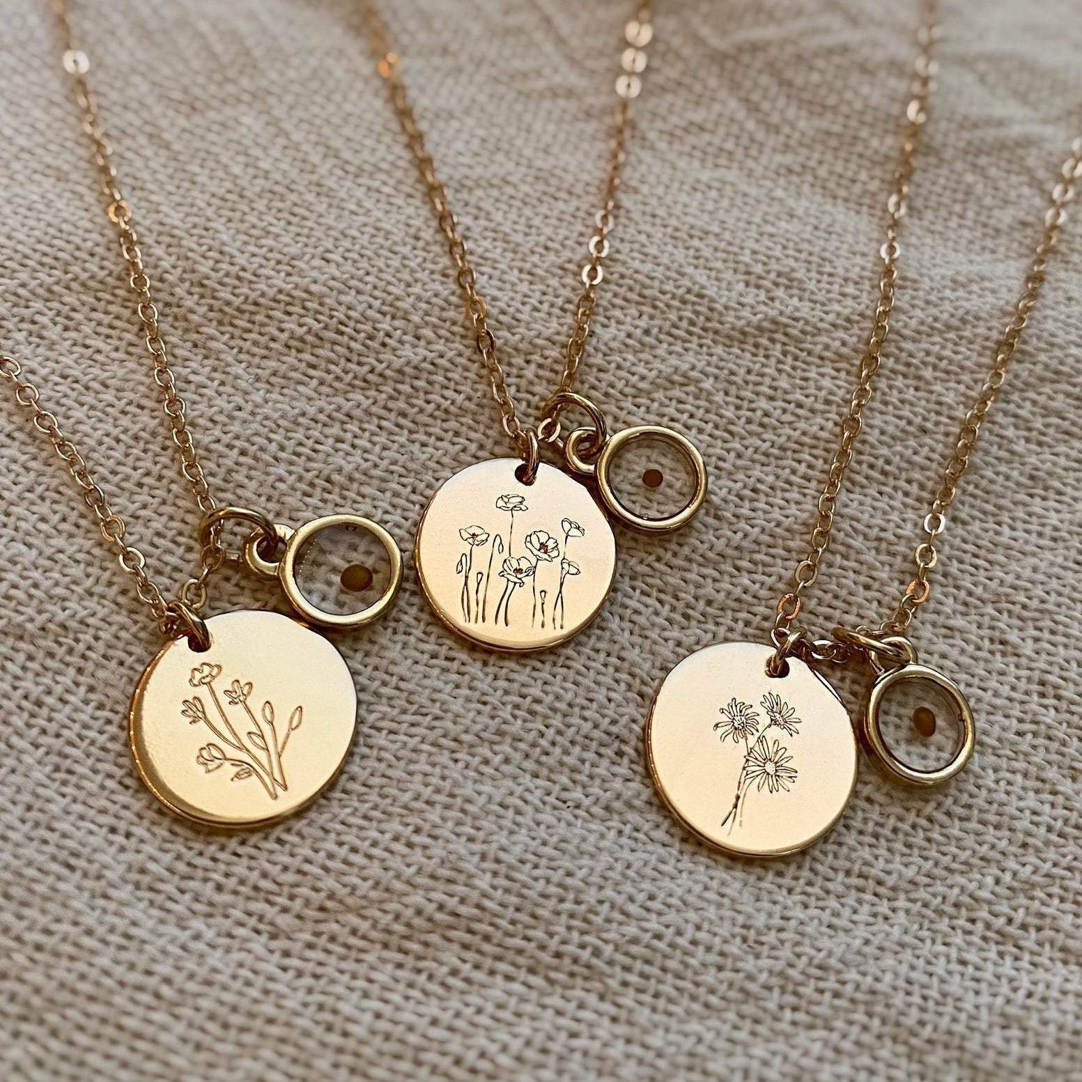 Wildflower Necklace With Mustard Seed