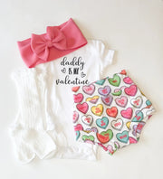 Daddy Is My Valentine Conversation Heart Bummies Set