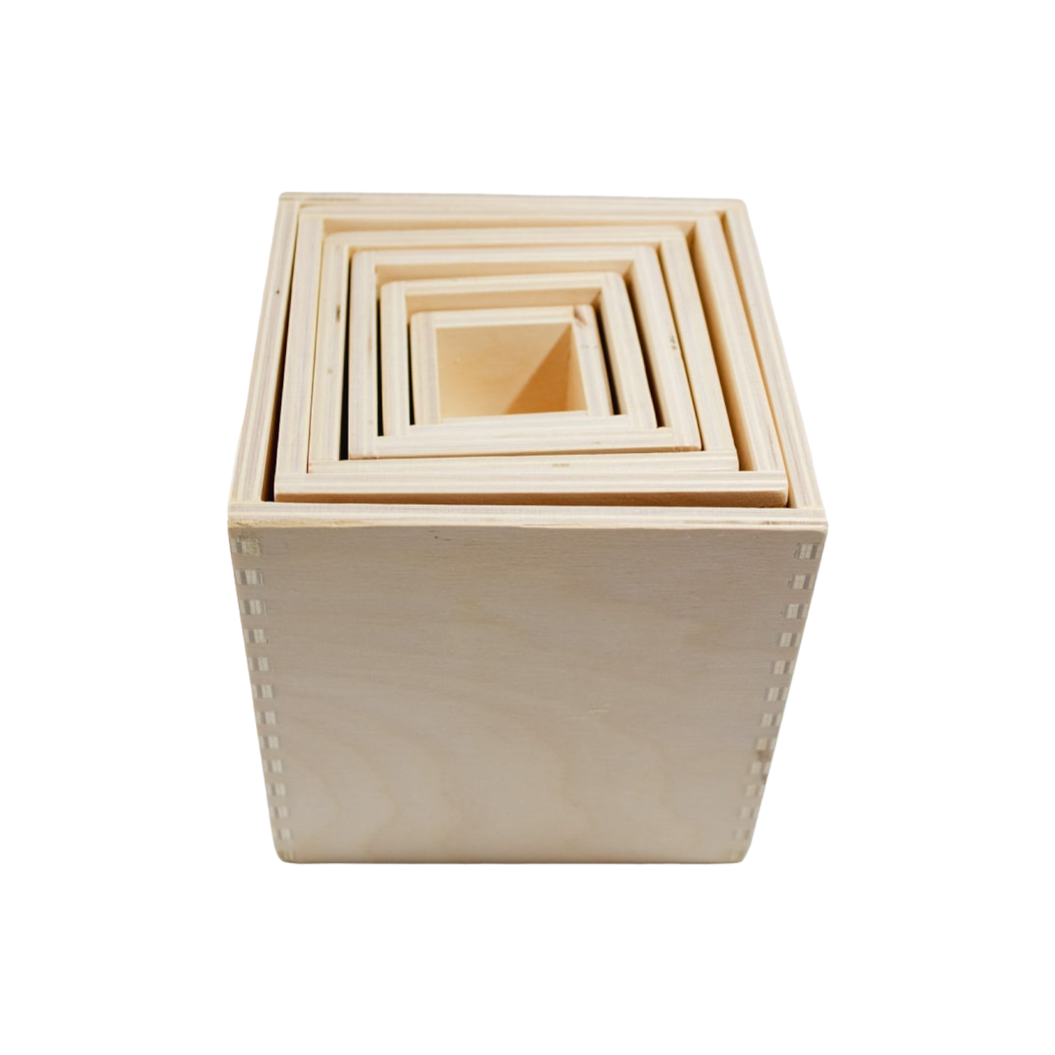 6 Pcs Natural Wooden Nesting Box Set