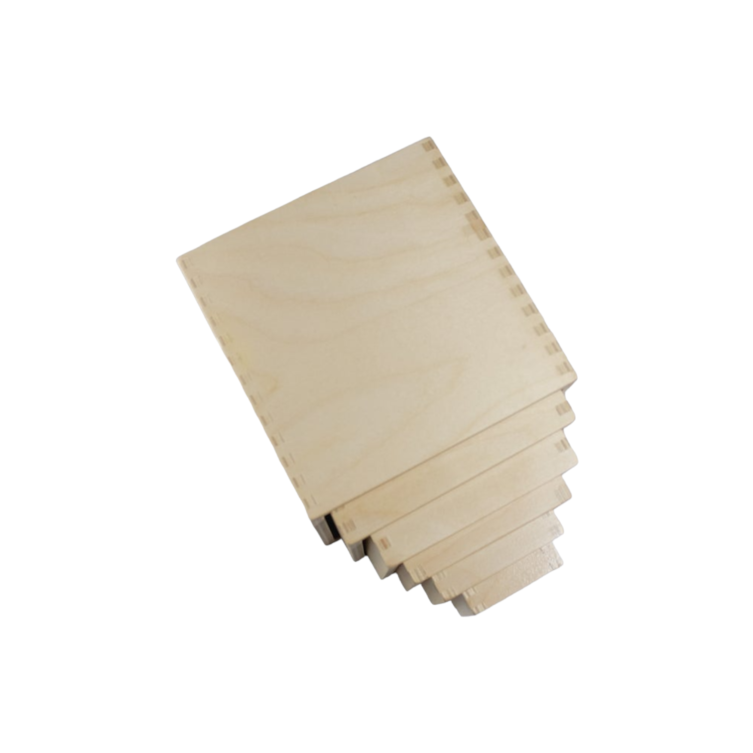 6 Pcs Natural Wooden Nesting Box Set