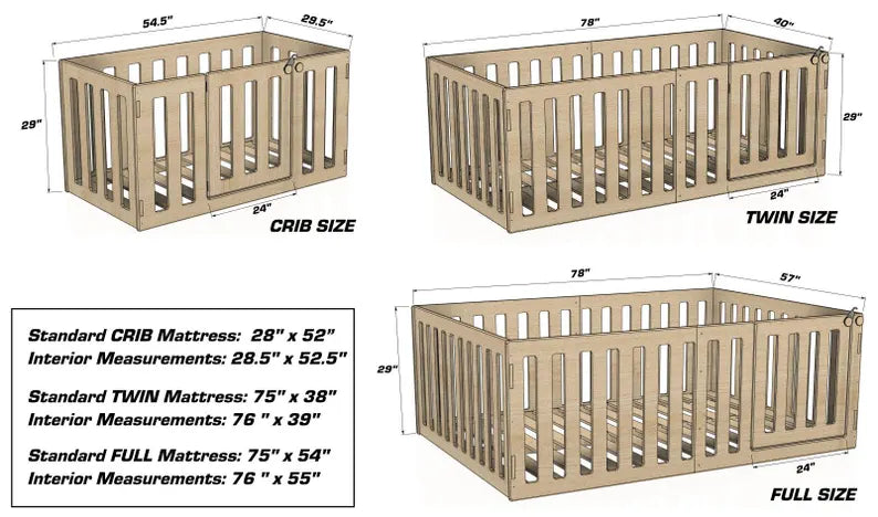 Ava- Floor Bed 29in Sides