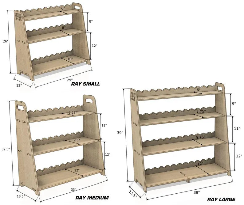 Ray- Scalloped Toy Shelf
