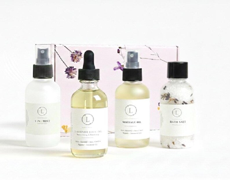 The Ultimate  Natural Spa Experience –4 Piece Artisanal Wellness In A Gift Box