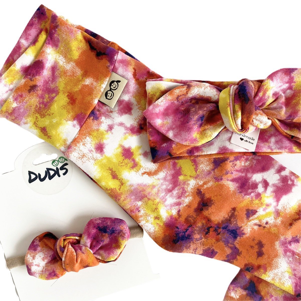 Fuchsia Orange Tie Dye Leggings