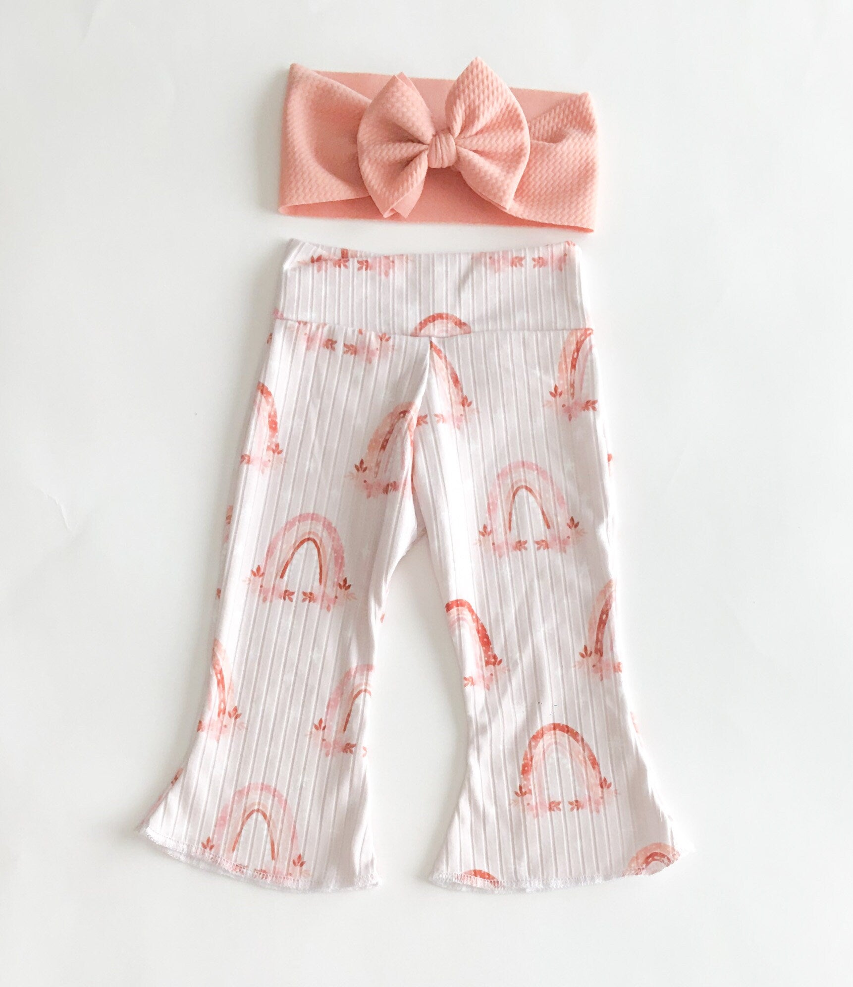 Peach Rainbow Bell Bottoms
