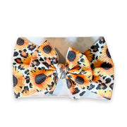 Cheetah Sunflower Baby Headwrap Bow
