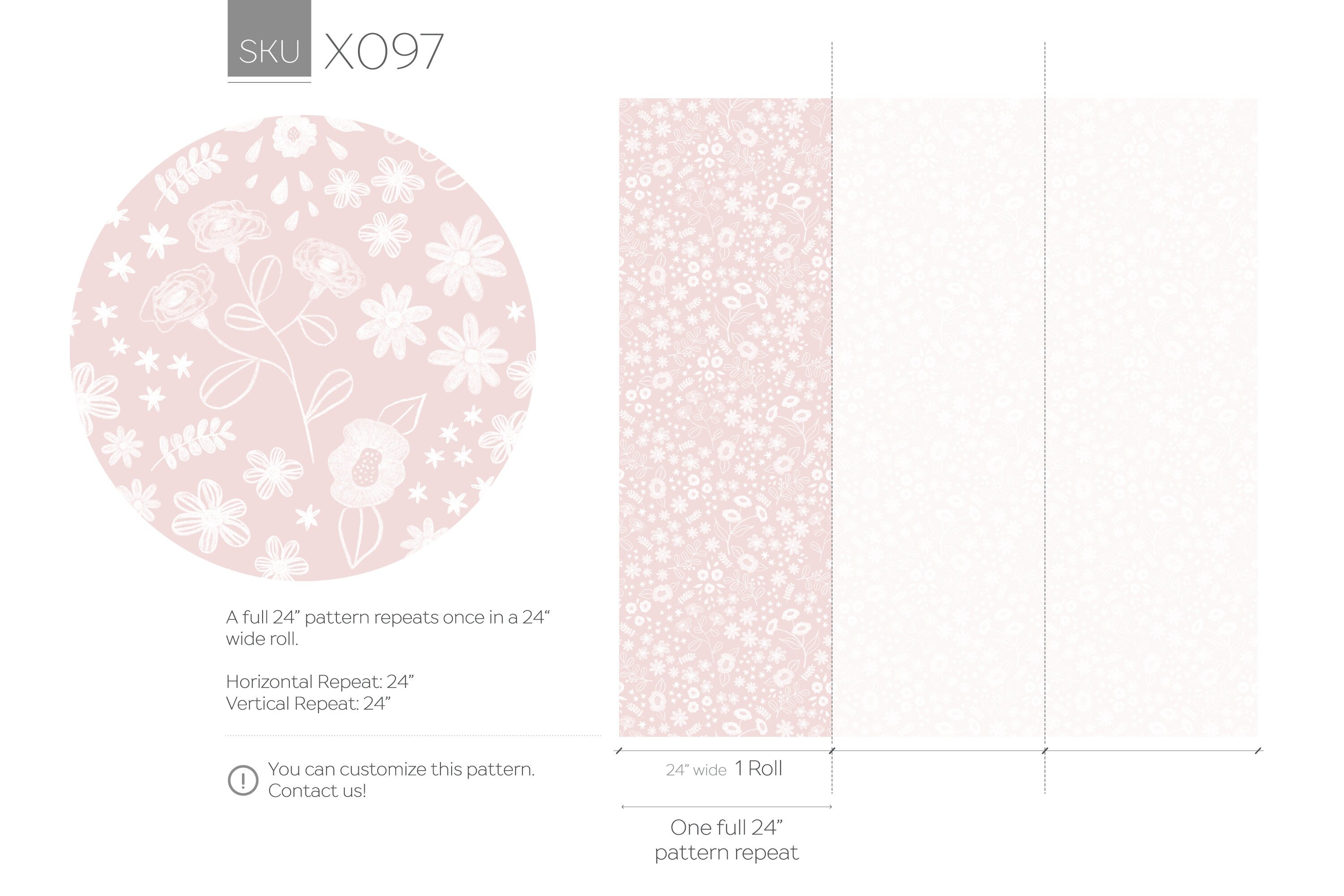 Floral Wallpaper With A Dainty Wildflower Motif In Pink And White - X097