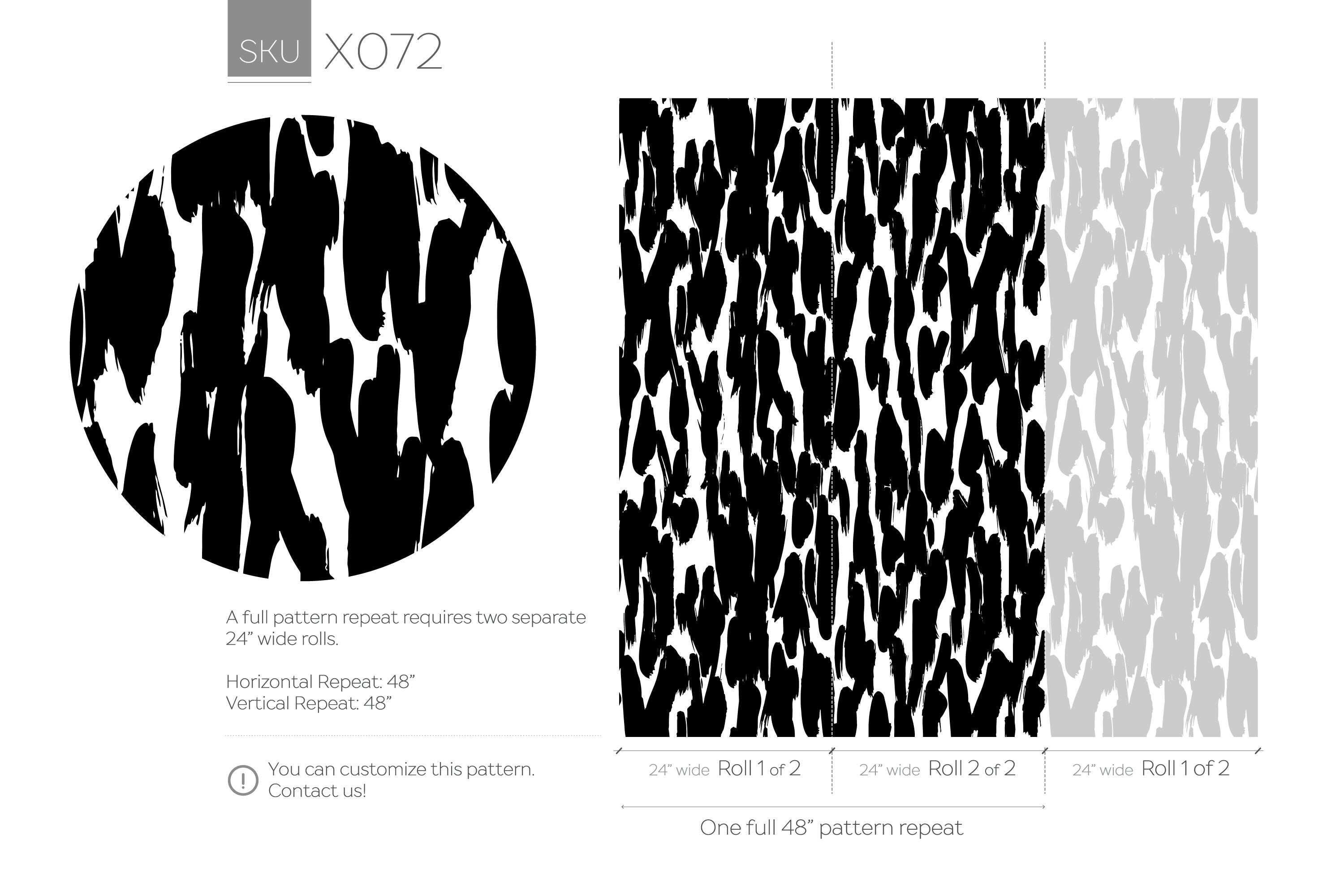 Abstract Wallpaper With Bold Brushstrokes In Black And White - X072