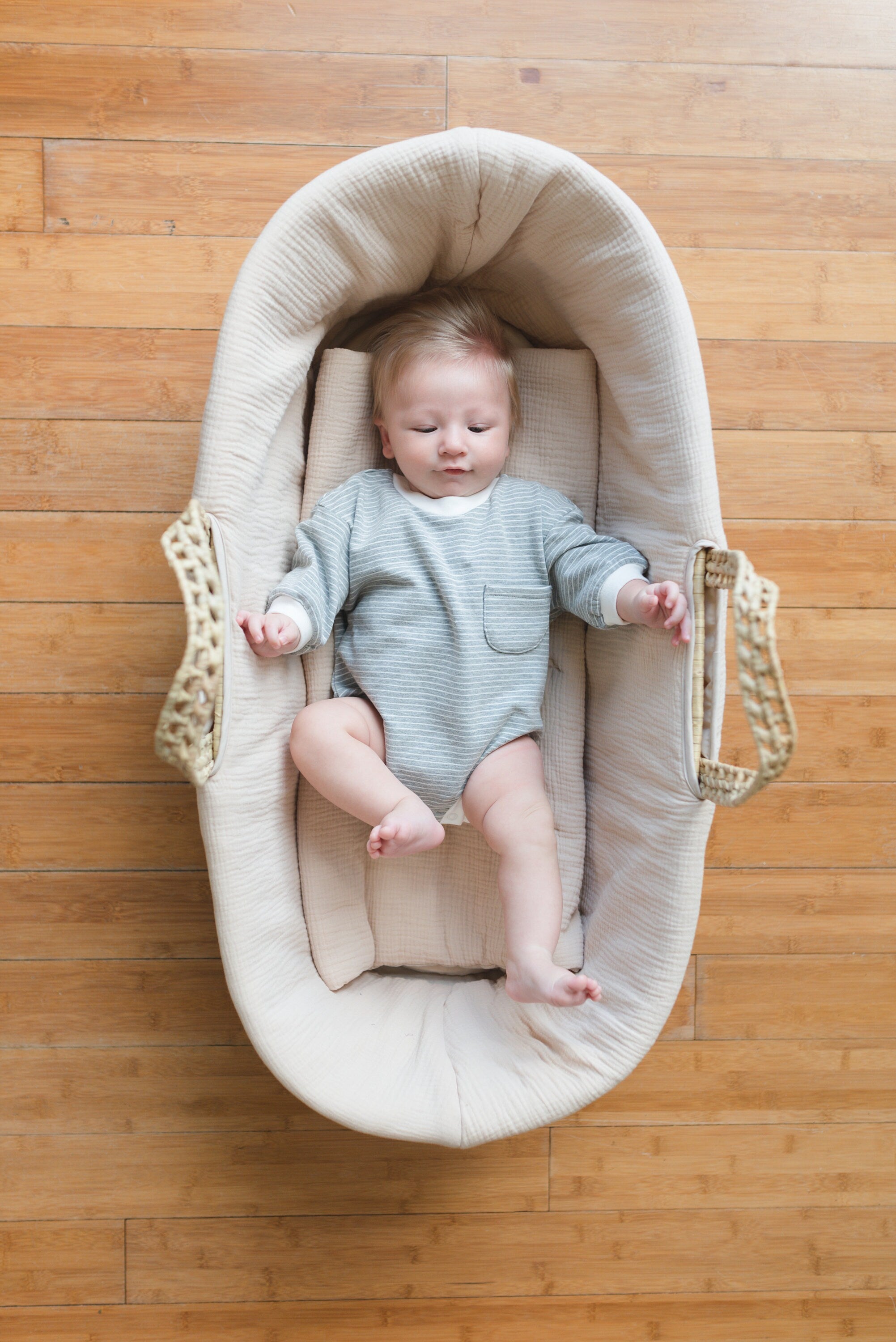 Organic Cotton Striped Sweatshirt Romper
