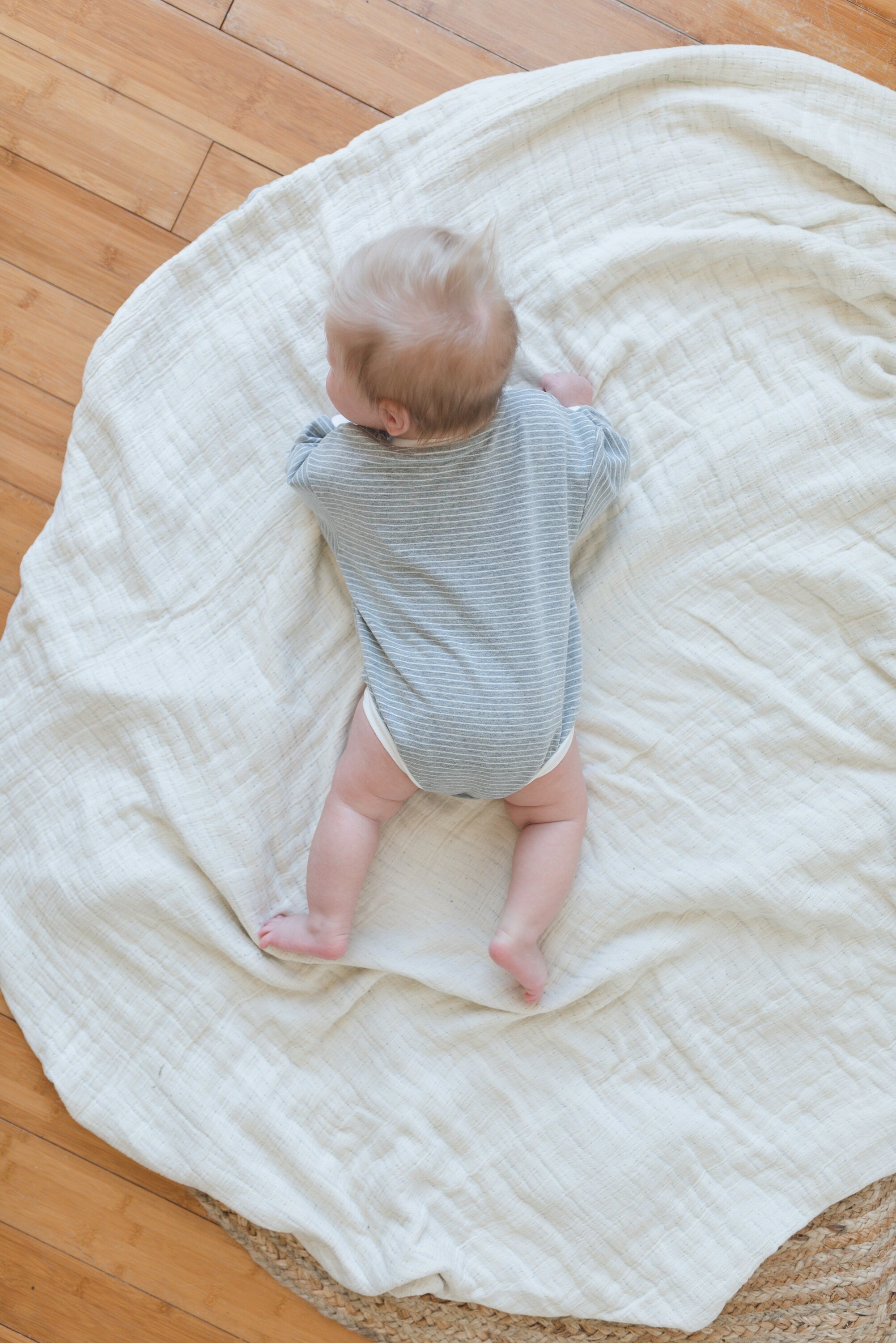 Organic Cotton Striped Sweatshirt Romper