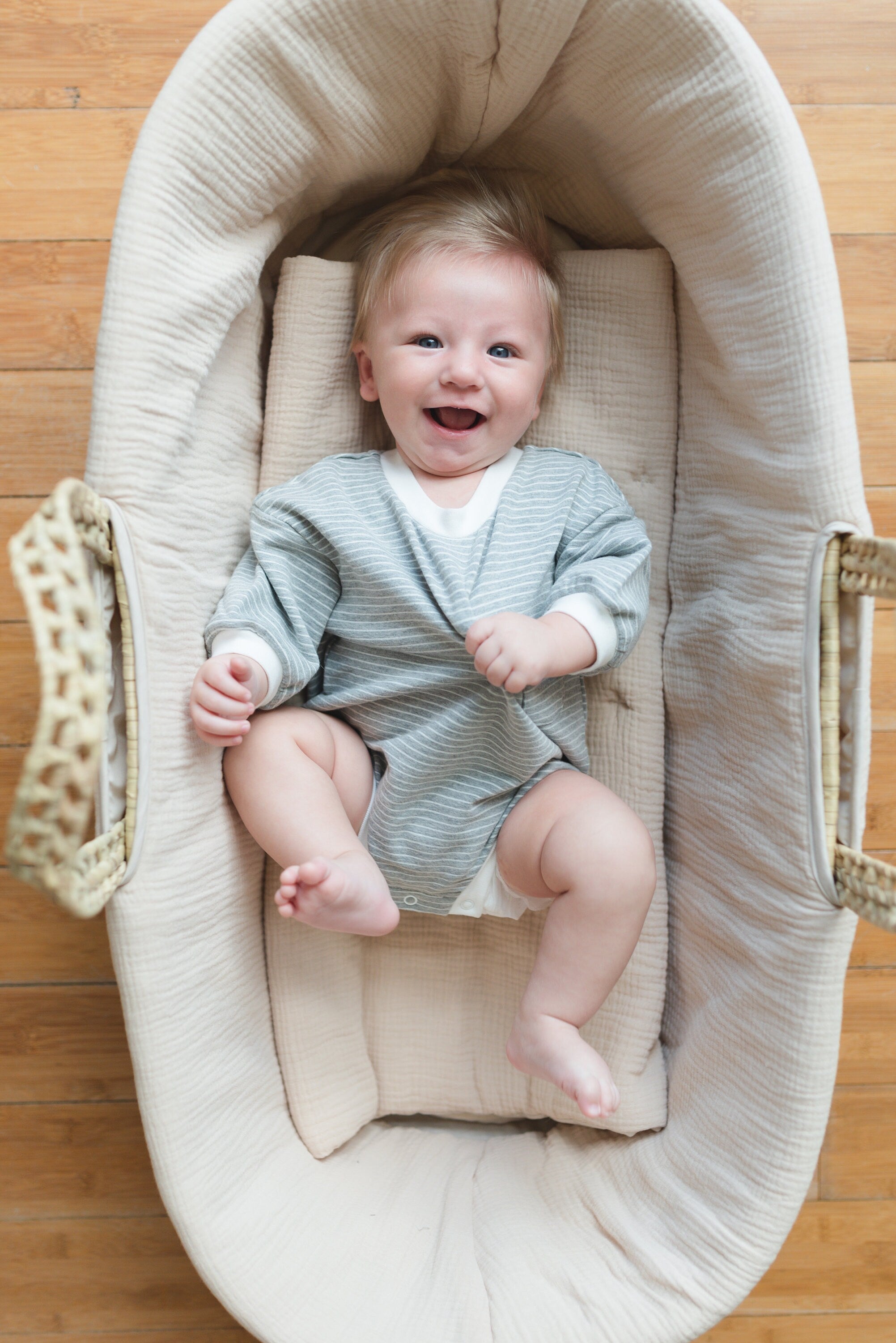 Organic Cotton Striped Sweatshirt Romper