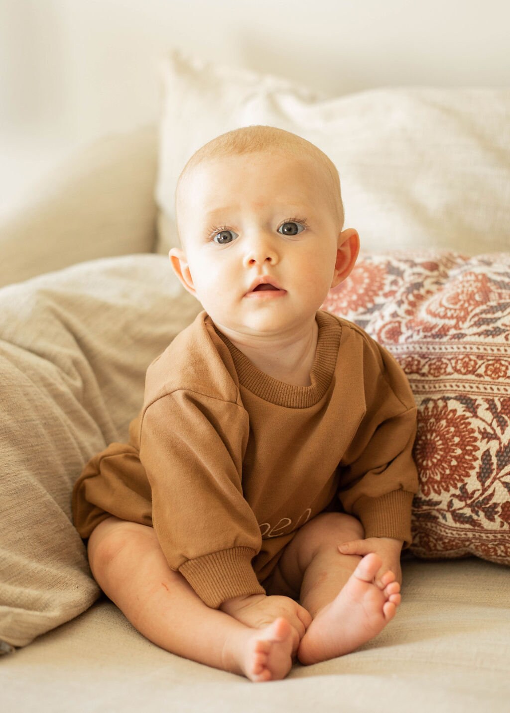 Organic Oversized Sweatshirt Baby Boy Girl Romper