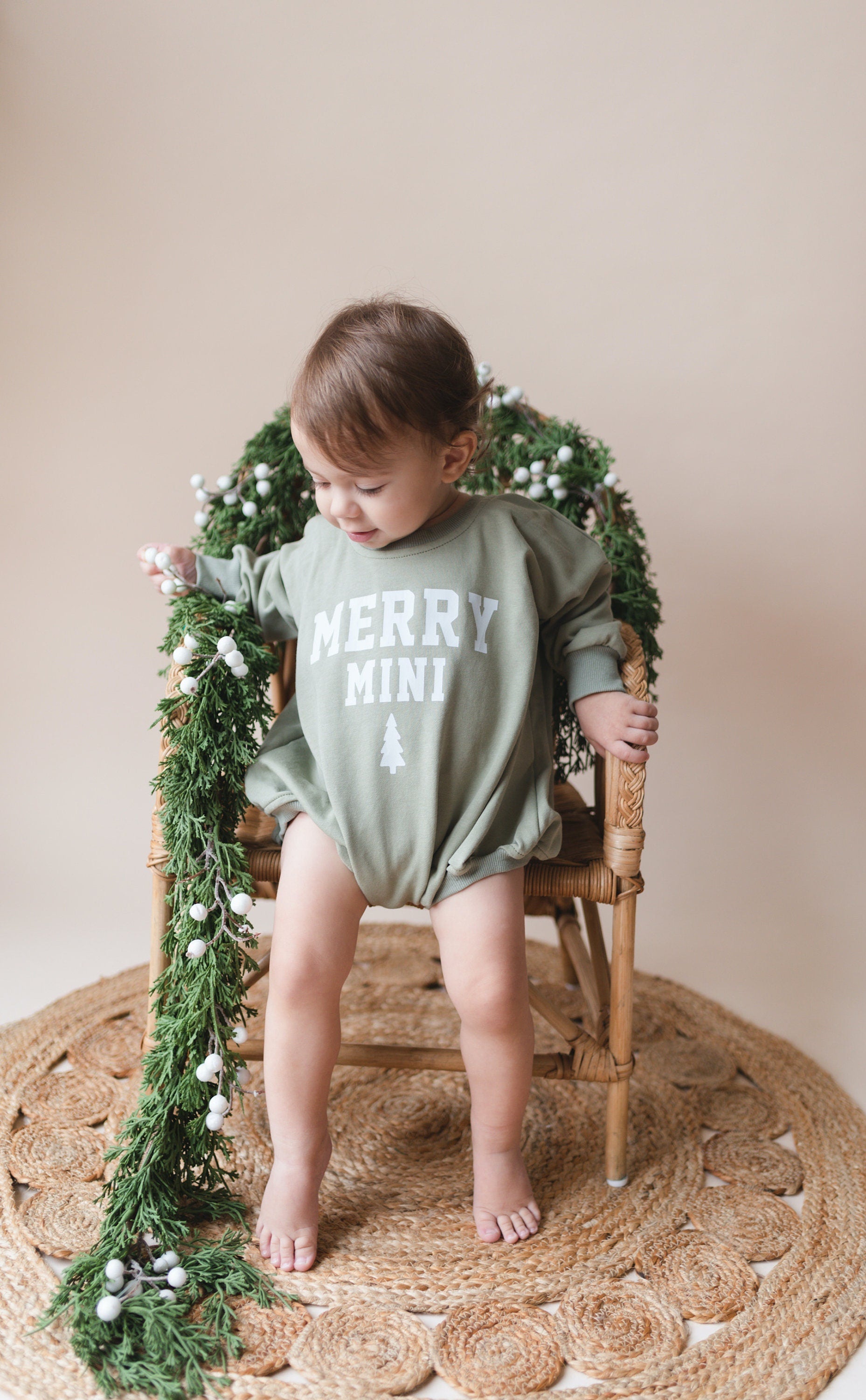 Merry Mini Christmas Sweatshirt Romper
