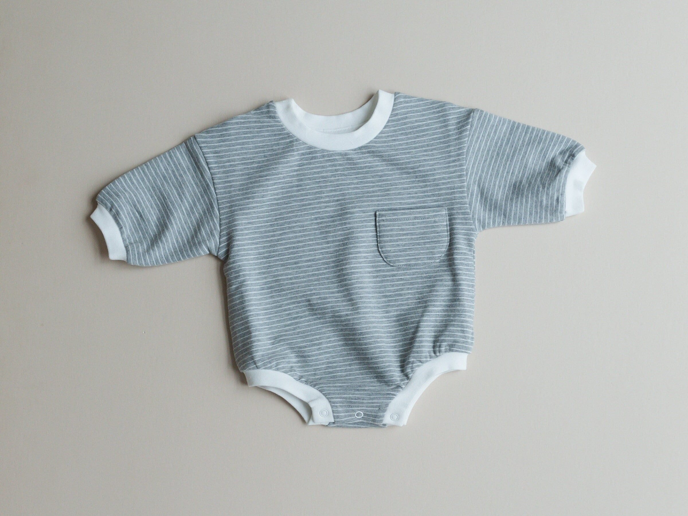 Organic Cotton Striped Sweatshirt Romper
