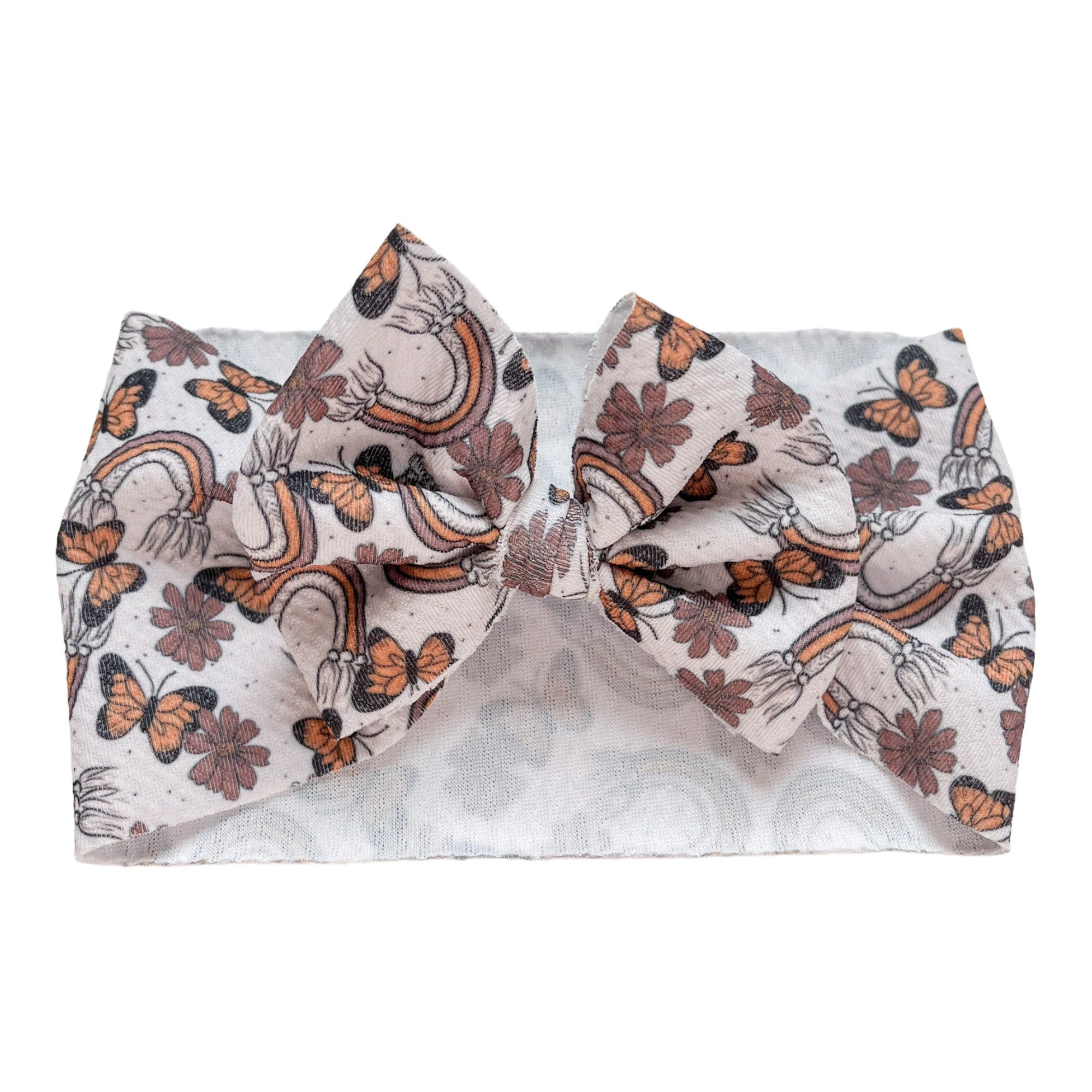 Boho Butterfly And Rainbows Headwrap Bow