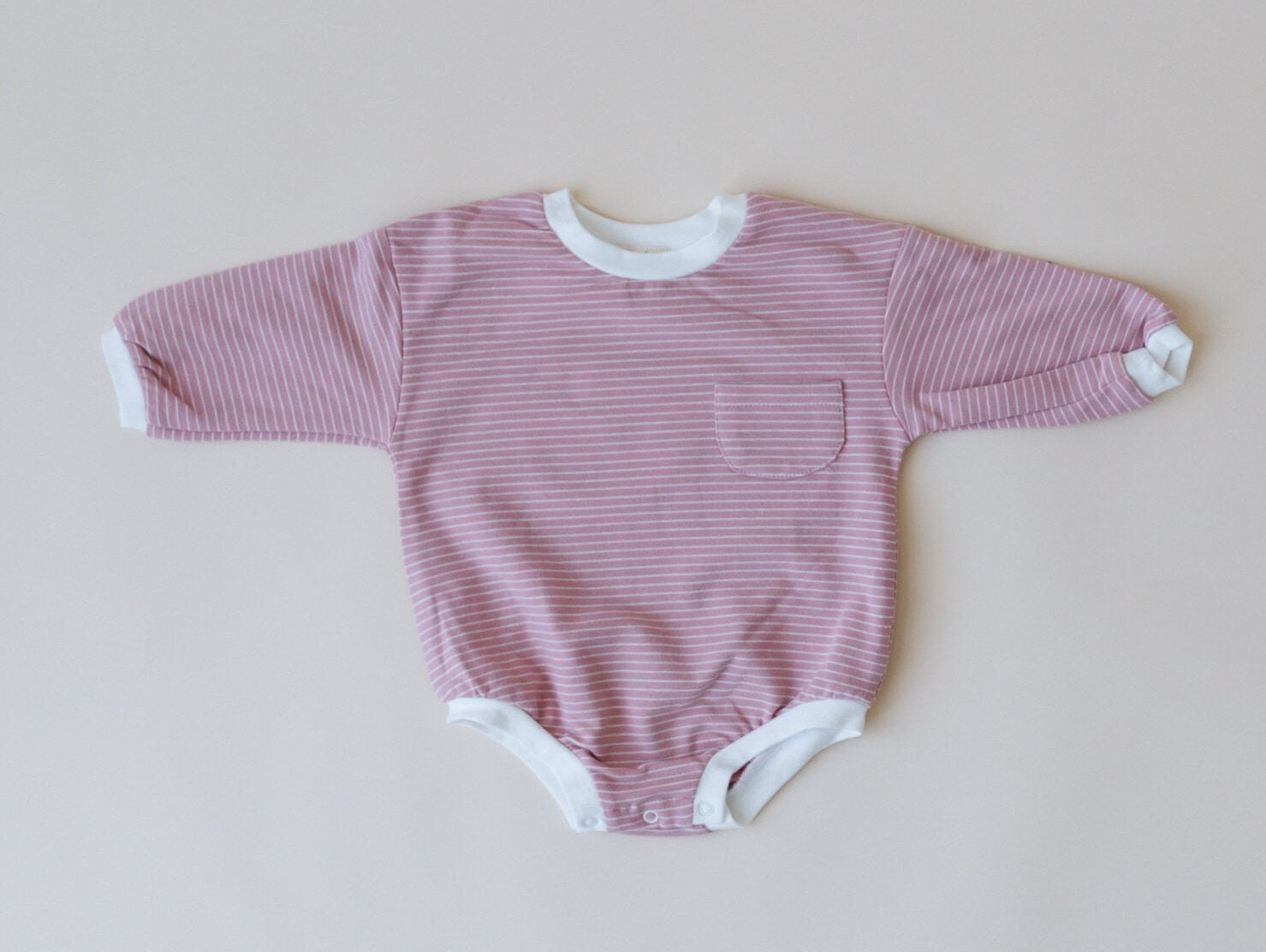 Organic Cotton Striped Sweatshirt Romper