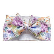 Purple Floral Headwrap Bow