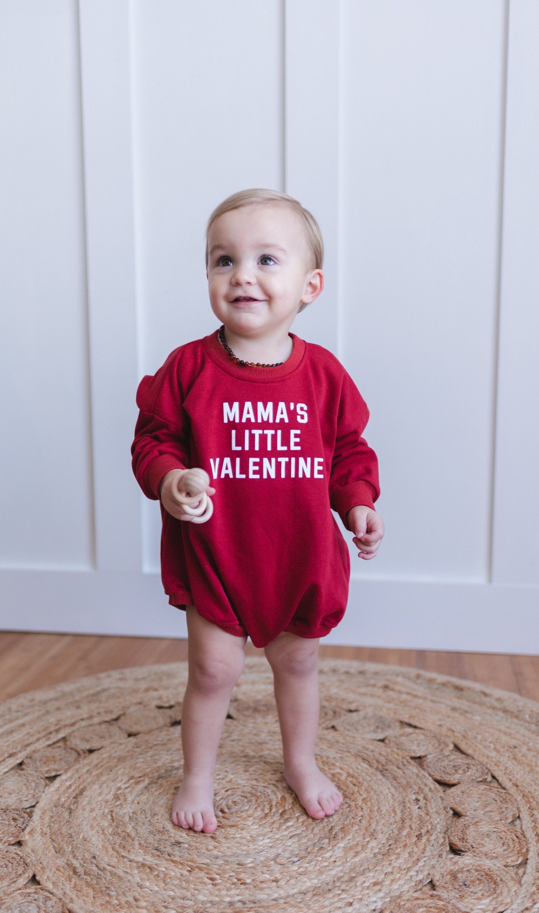 Mama's Little Valentine Sweatshirt Romper - More Colors