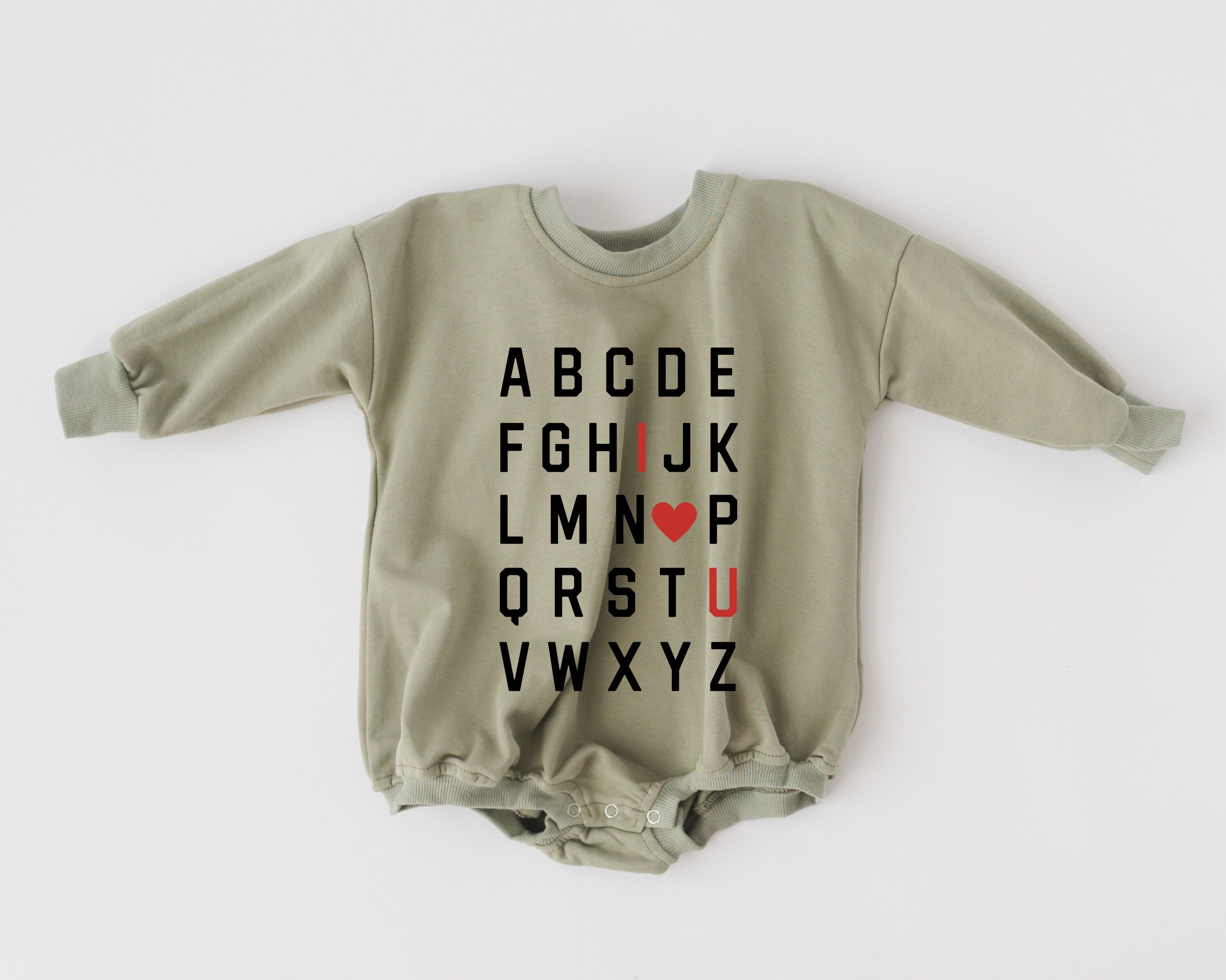 Abc I Love You Sweatshirt Romper - More Colors