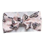 Pink Polka Dot Butterfly Baby Headwrap Bow