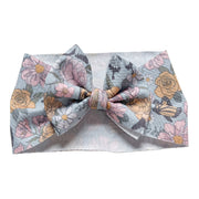 Pastel Butterfly With Roses Headwrap Bow