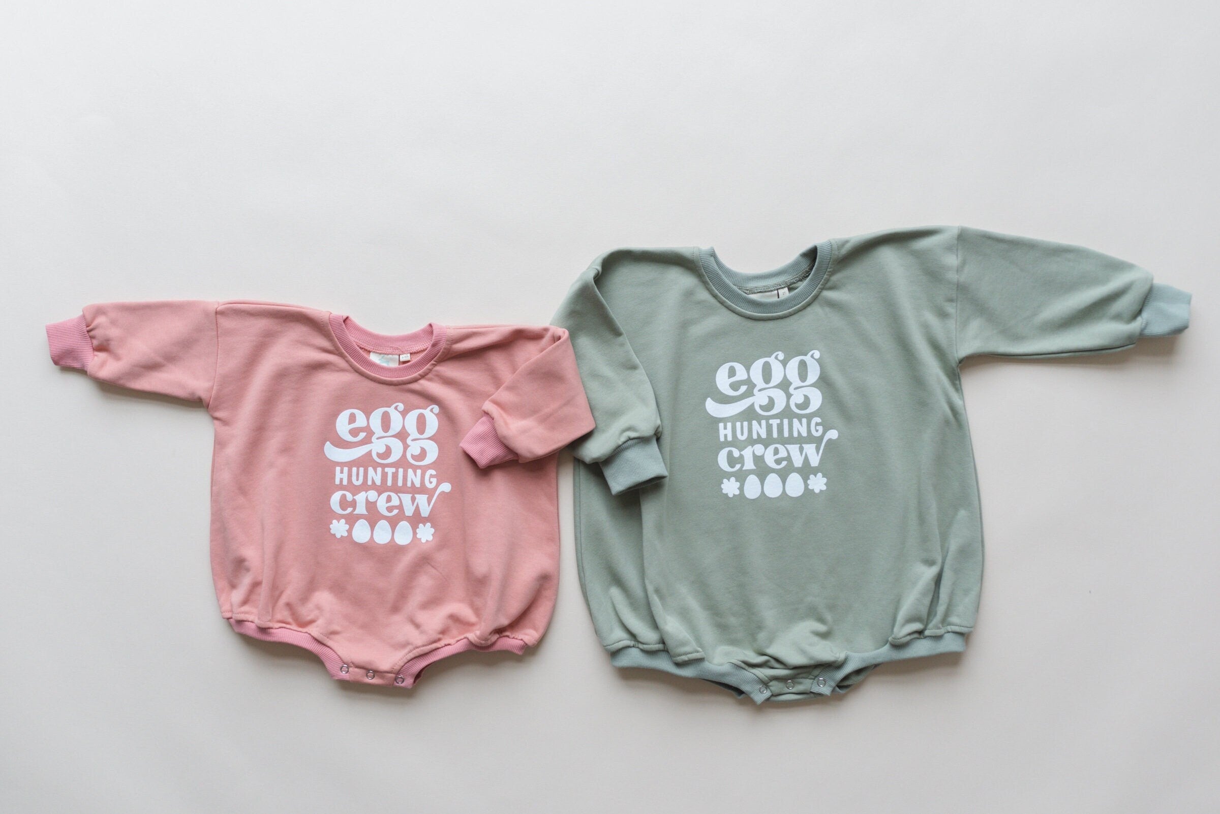 Egg Hunting Crew Sweatshirt Romper - More Colors