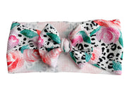 Leopard Roses Headwrap Bow