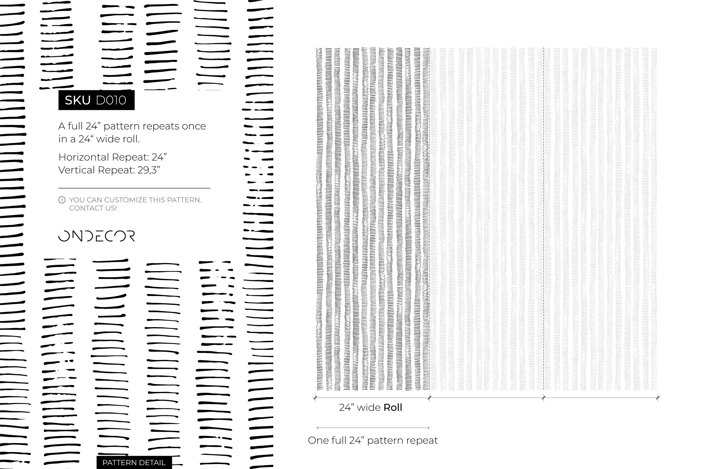Striped Wallpaper With Hand-drawn Vertical Lines In Black And White - D010