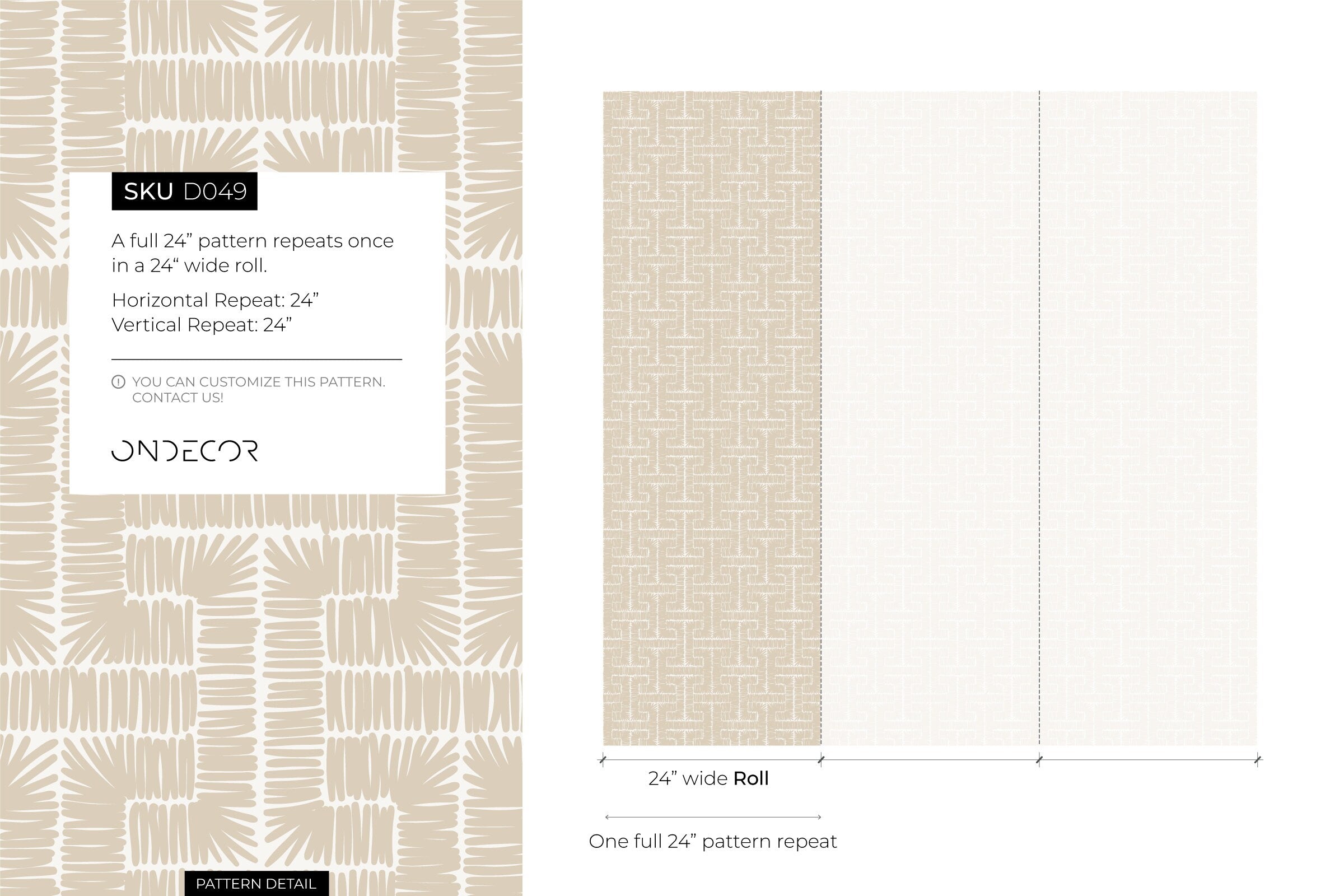 Geometric Wallpaper With A Hand-drawn Hatched Motif In Beige - D049