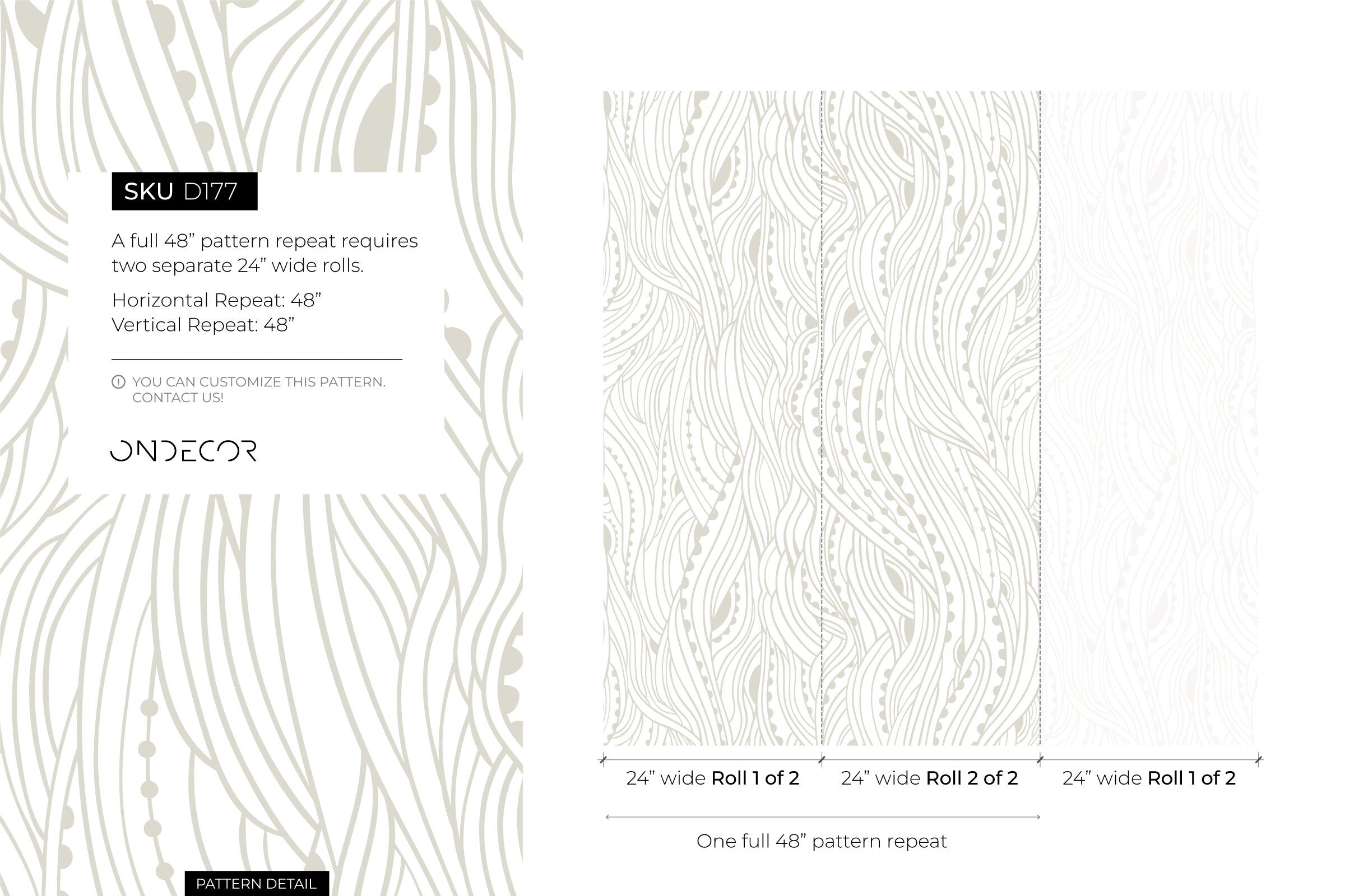 Abstract Wallpaper With Flowing Organic Lines In Neutral Beige - D177