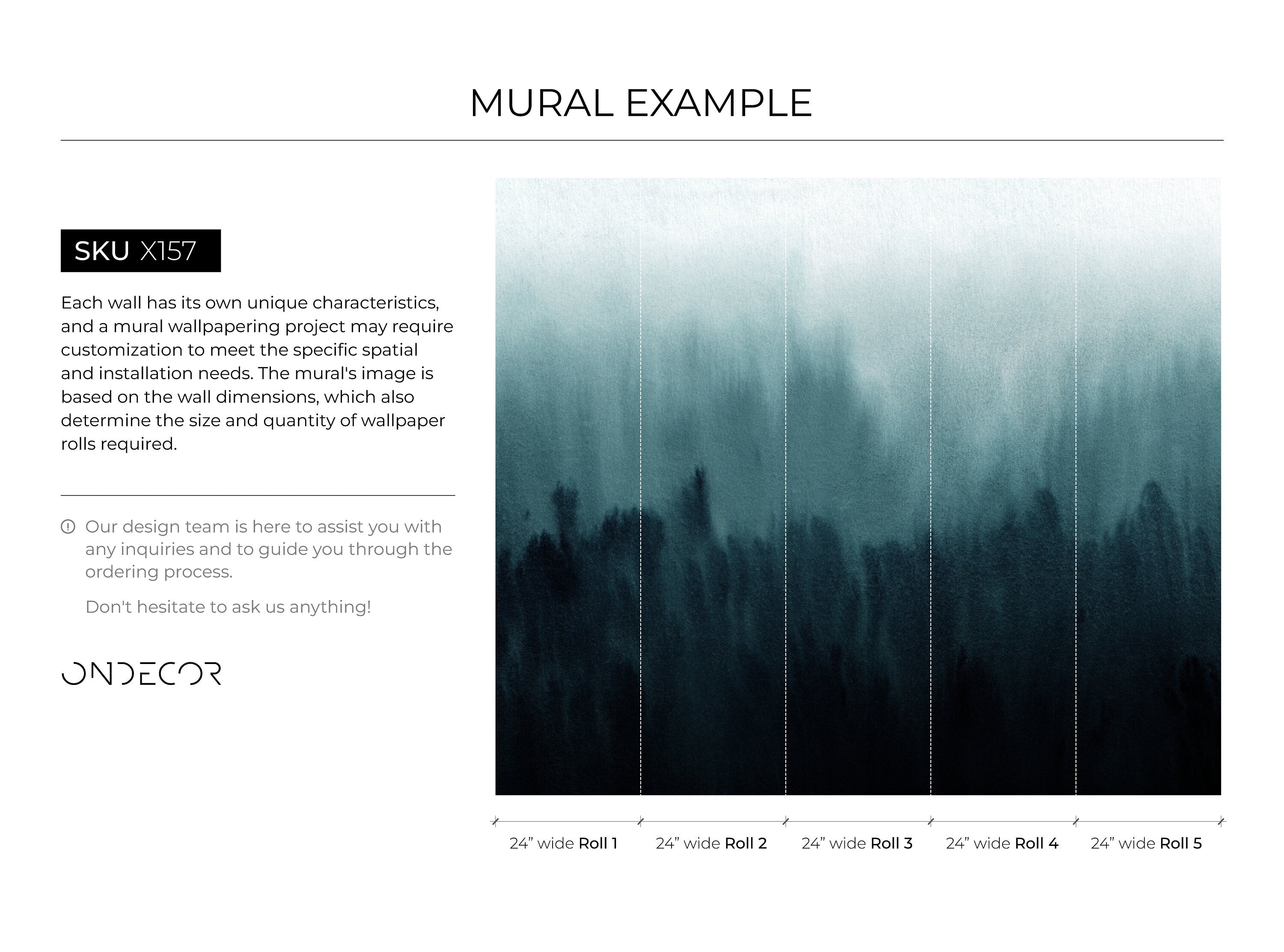 Abstract Wallpaper With A Moody Ombre Effect In Navy And Teal - X157