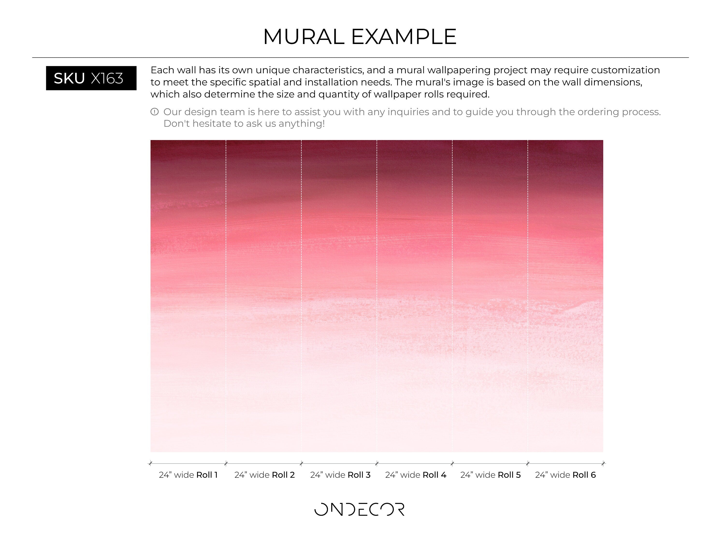 Ombre Wallpaper With A Painted Texture In Pink And White - X163