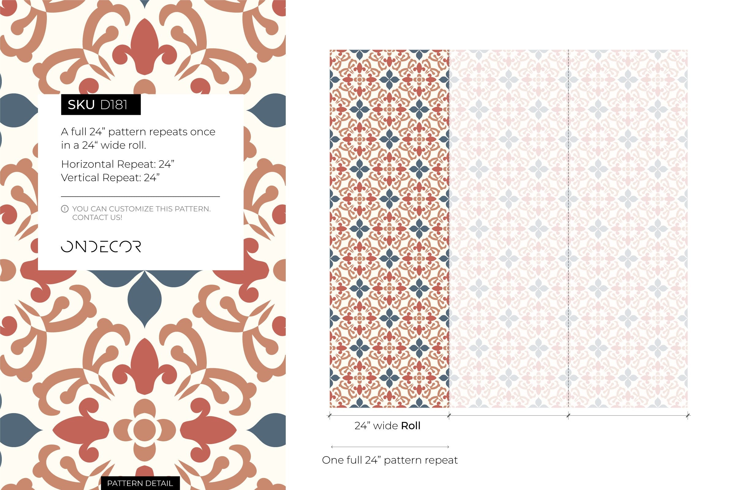 Tile Wallpaper With A Mediterranean Motif In Terracotta, Blue, And Tan - D181