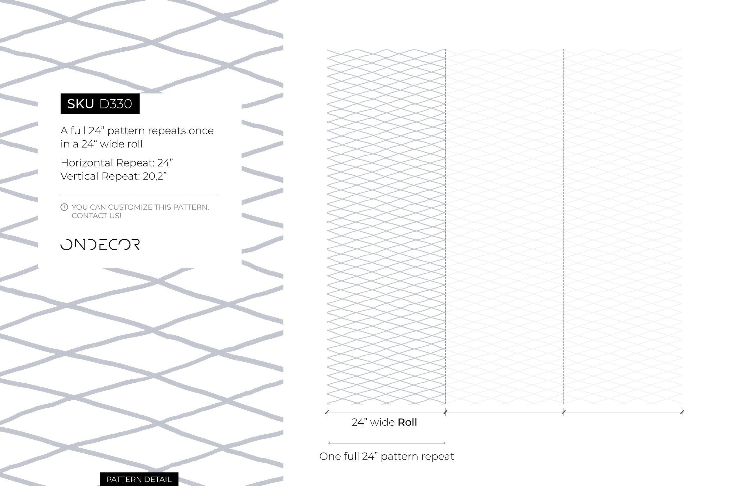 Geometric Wallpaper With A Hand-drawn Diamond Grid In Gray - D330