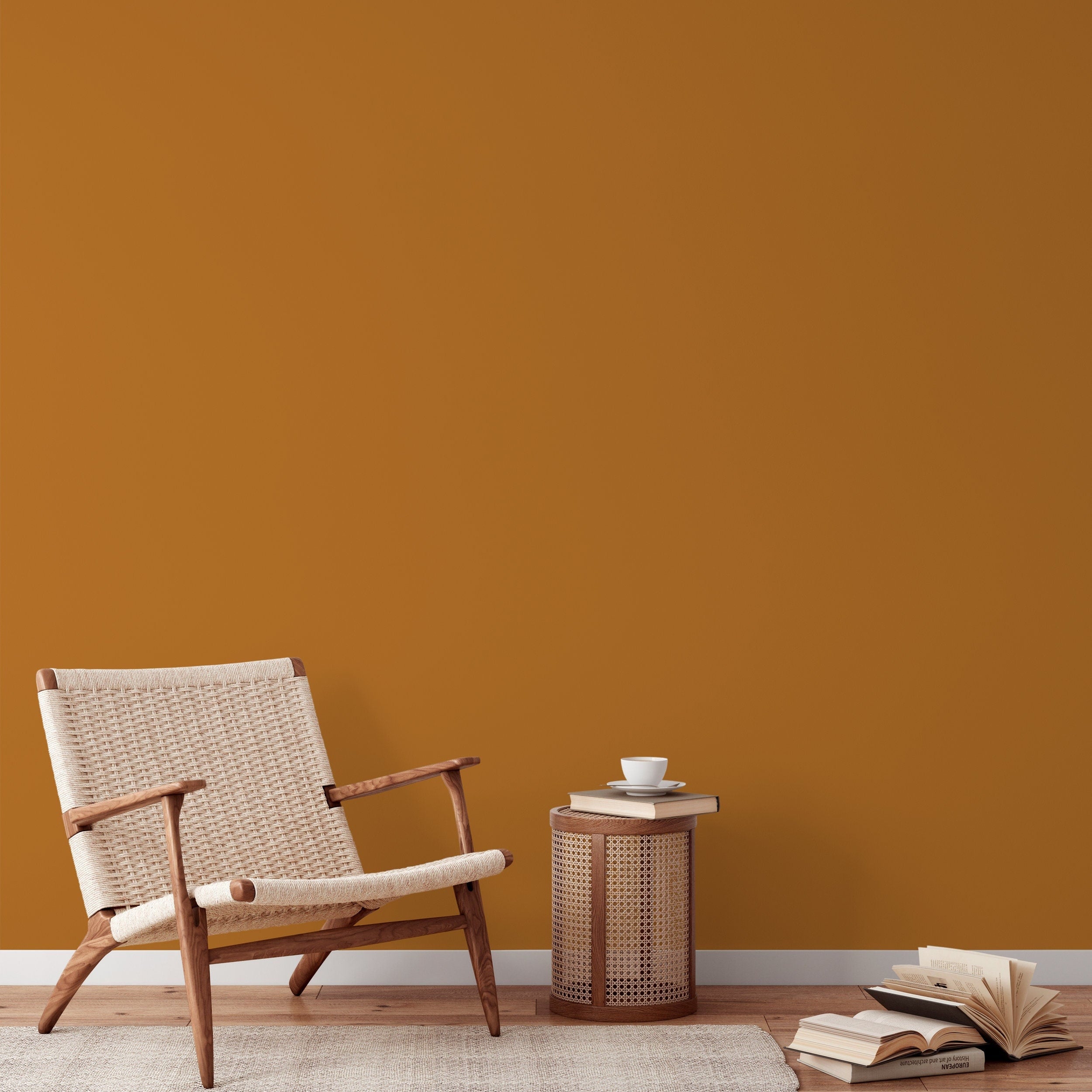 Solid Color Wallpaper In A Minimalist Style In Brownish Orange - D416