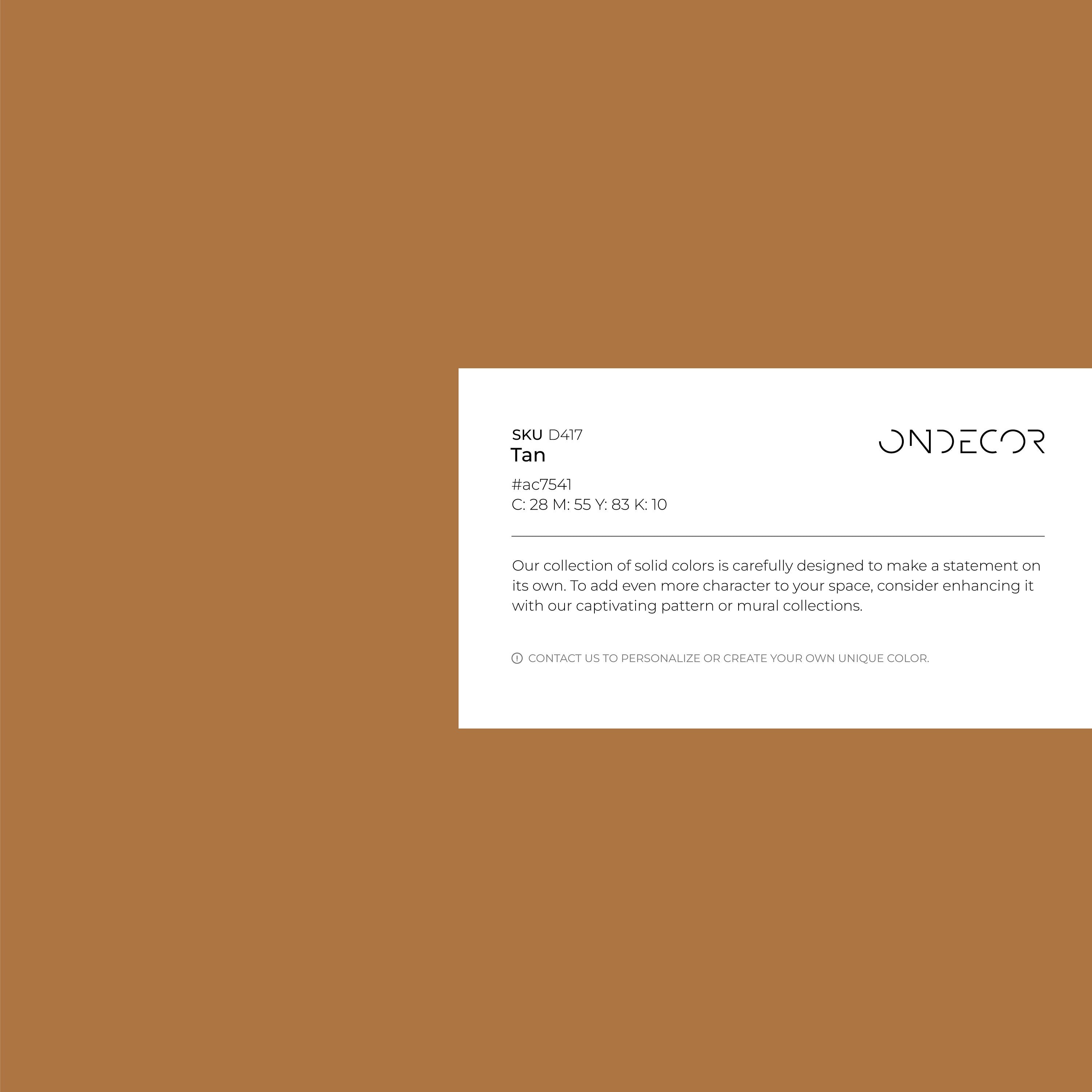 Solid Color Wallpaper In A Warm Earthy Tan - D417