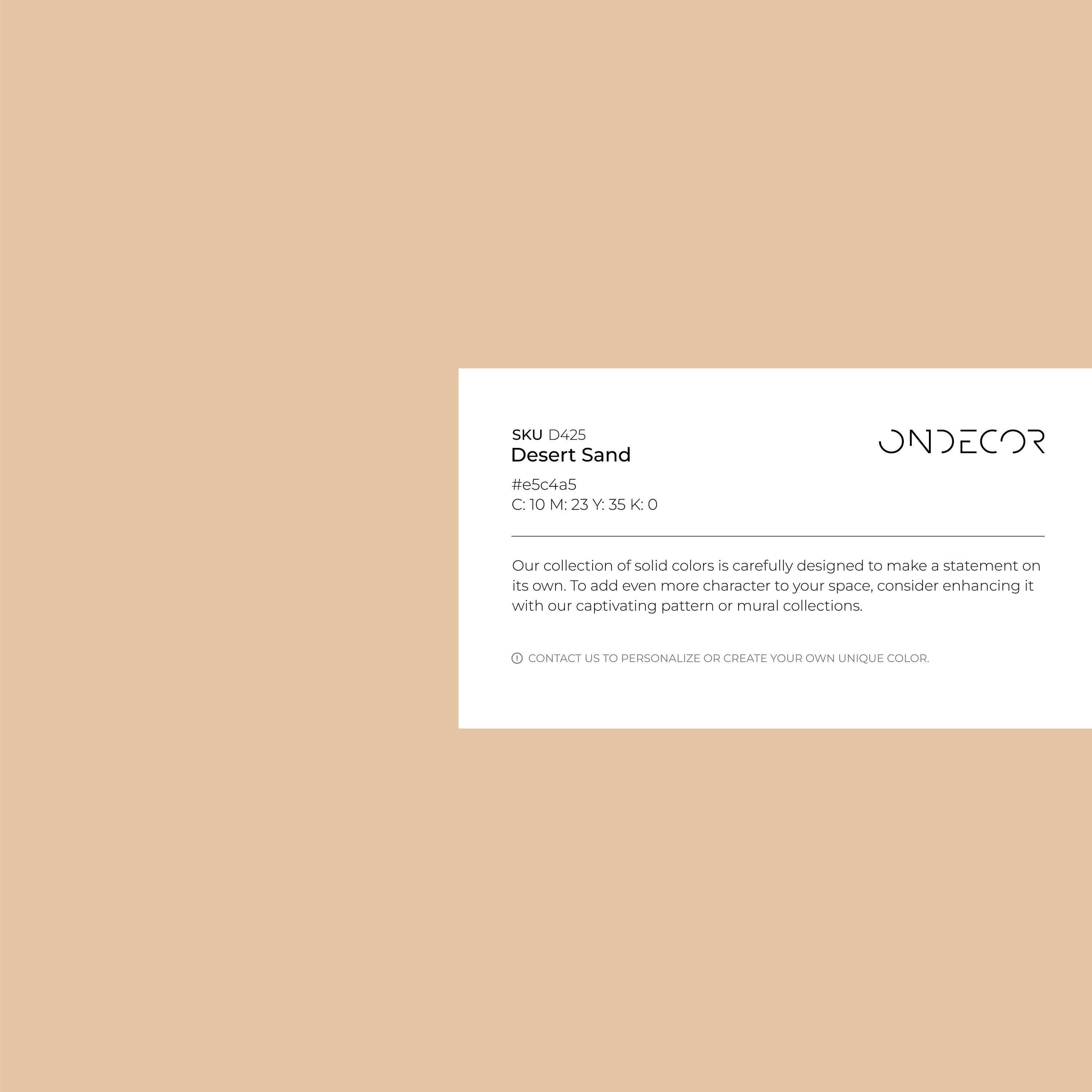 Solid Color Wallpaper With A Warm Earthy Tone In Desert Sand - D425