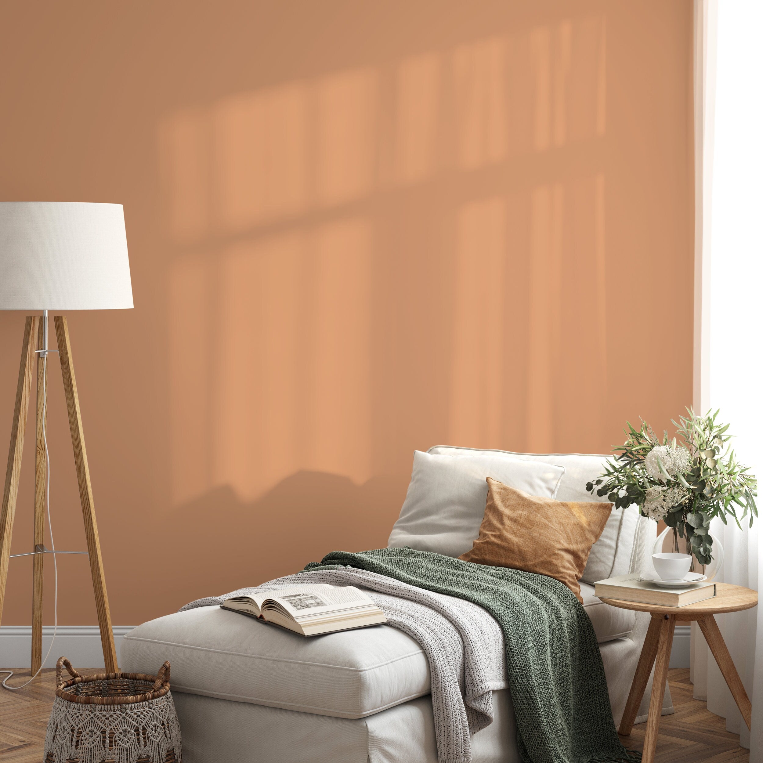 Solid Color Wallpaper Featuring A Warm Almond Tone - D426