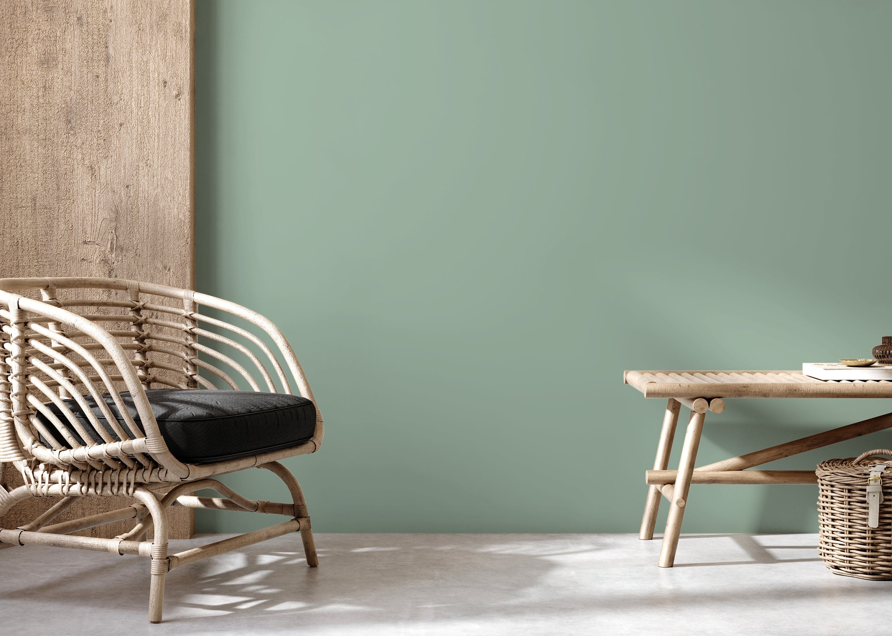 Solid Color Wallpaper With A Minimalist Style In Sage Green - D430