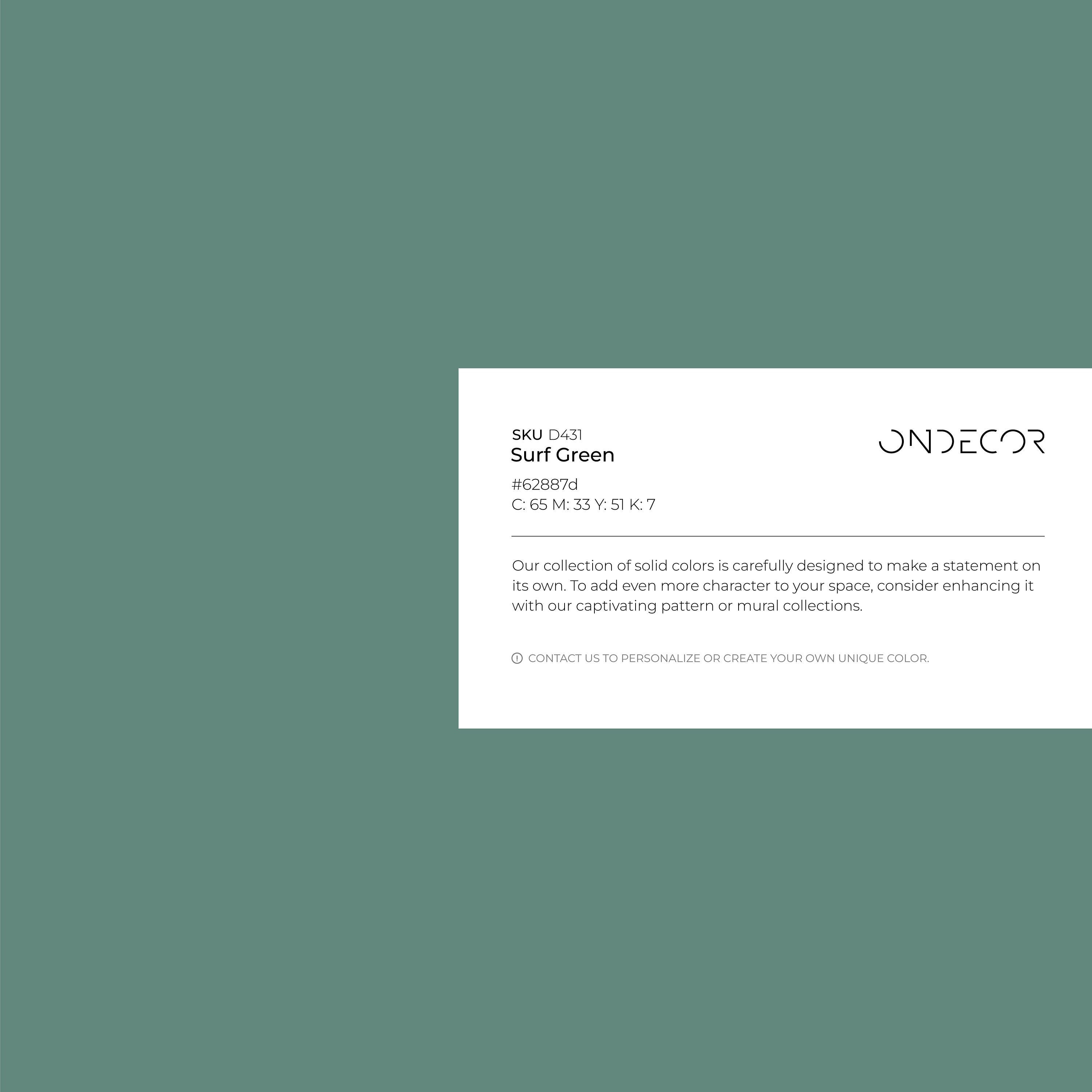 Solid Color Wallpaper In A Deep Surf Green - D431