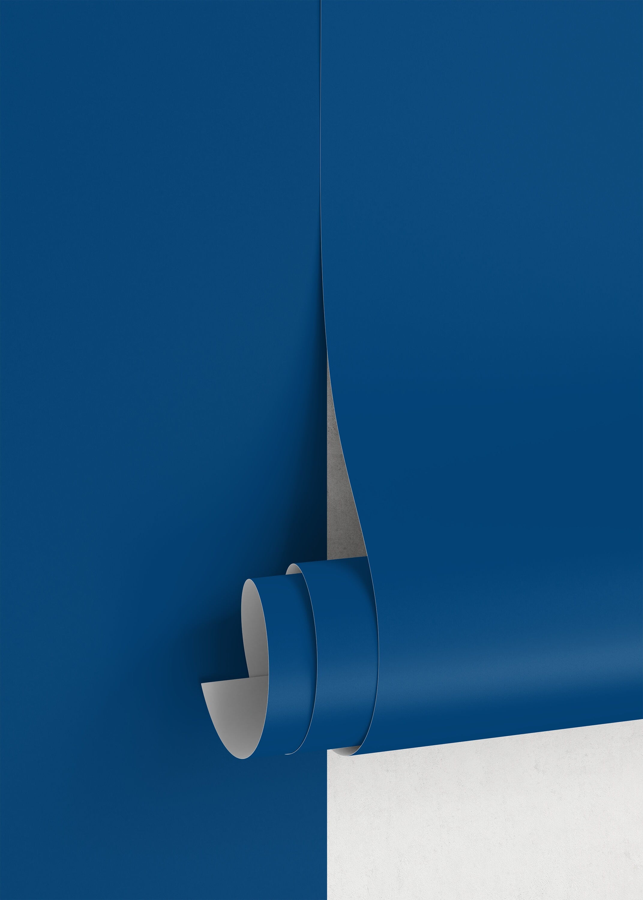 Solid Color Wallpaper With A Suede Texture In Deep Blue - D447